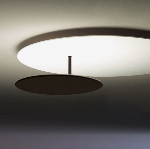 s.LUCE LED Wand- und Deckenlampe, Plate Ø 60cm, Reflektor Wendeplatte, Blattgold oder weiß