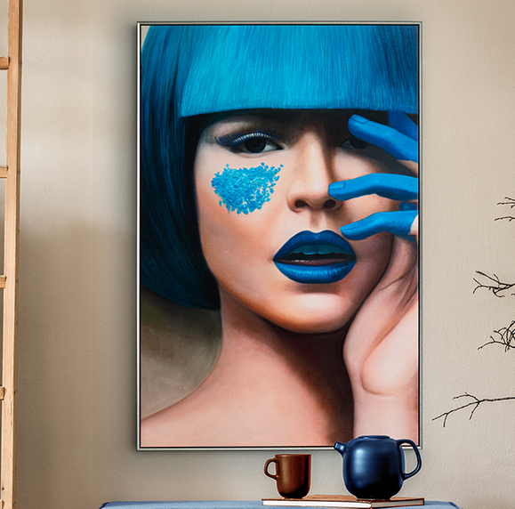 BLUE Wandbild, bedrucke Leinwand, 800 x 1200mm