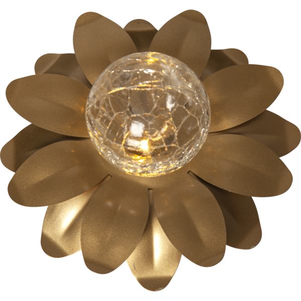 LED-Solar-Dekoration "Lilly", 3 Blumen, gold, Erdspieß