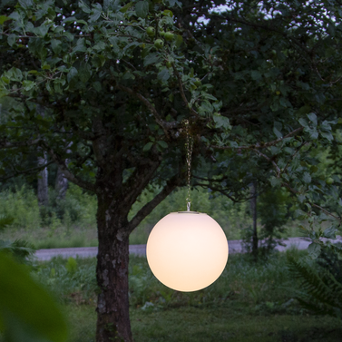 LED-Solar-Kugel "Globy", weiß, ca. 300x290 mm, Hängeleuchte, einstellbar 35lm oder 70lm